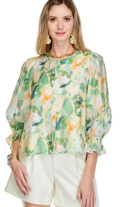 Brushed Floral Blouse