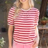 Corinne Stripe Knit Top
