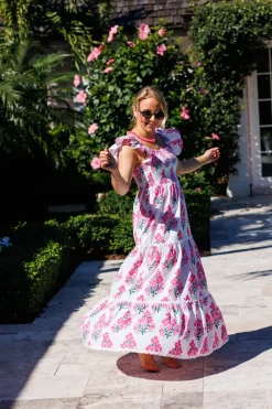 Flutter Smocked Midi Dress