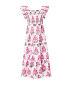 Flutter Smocked Midi Dress