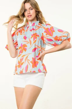 Kate Floral Stripe Top