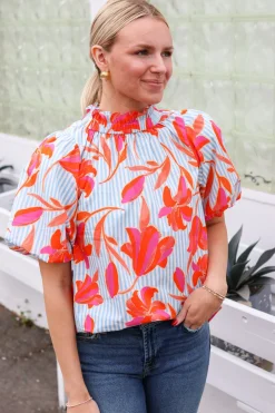 Kate Floral Stripe Top