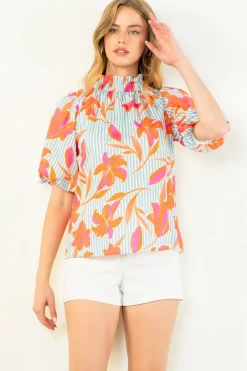 Kate Floral Stripe Top
