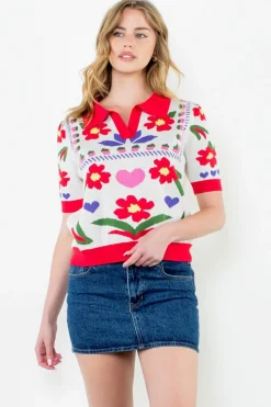 Macie Floral Knit Top