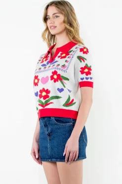 Macie Floral Knit Top