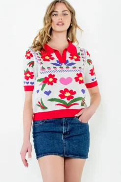 Macie Floral Knit Top