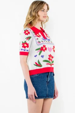 Macie Floral Knit Top