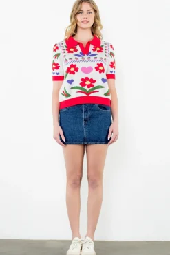 Macie Floral Knit Top