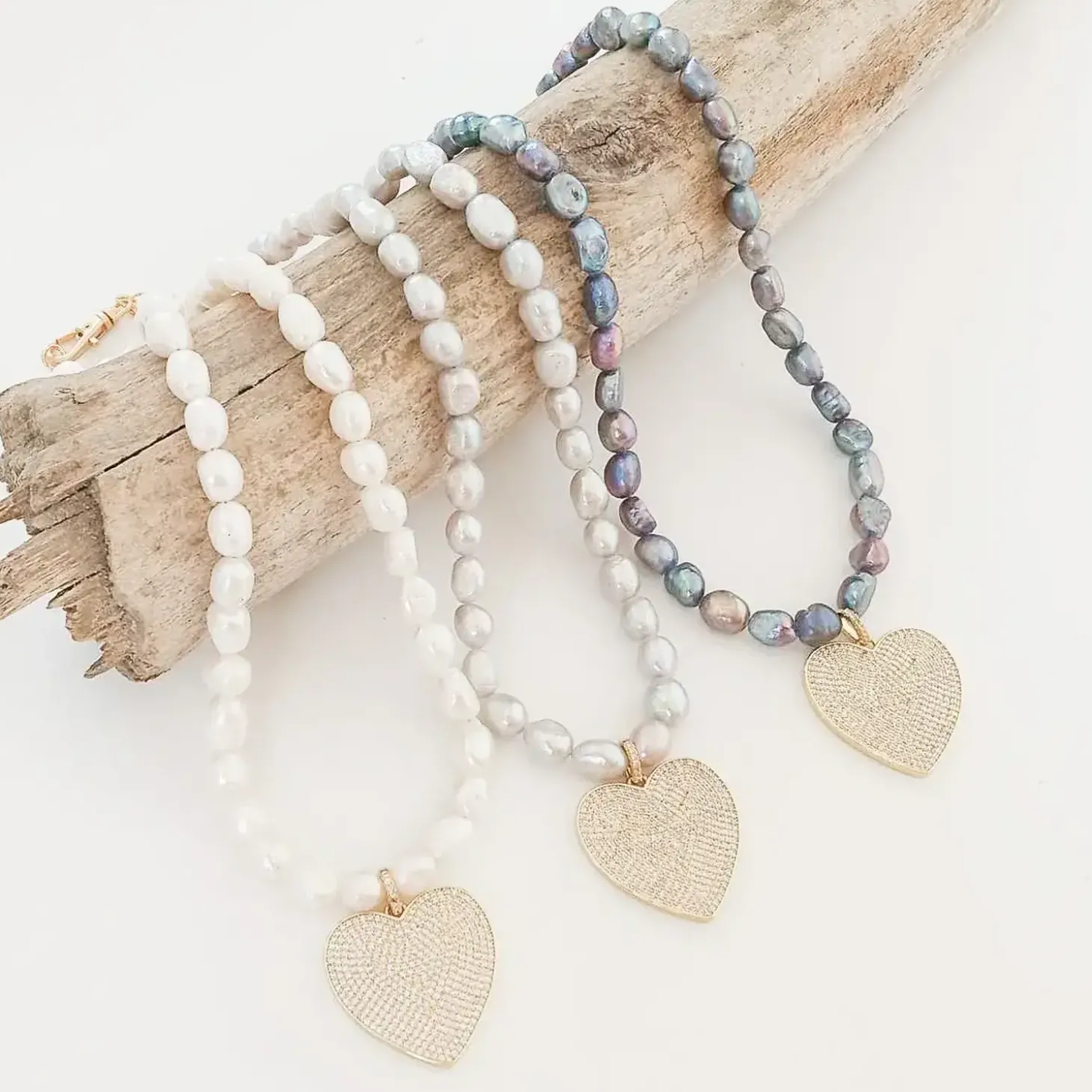 Madison Freshwater Pearl Heart Necklace