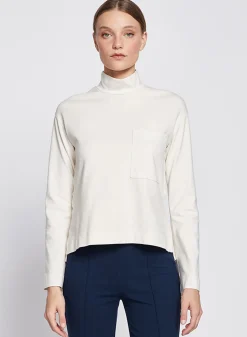 Mock Neck Pocket Top