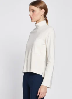 Mock Neck Pocket Top