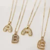 Puffy Pave Initial Necklace