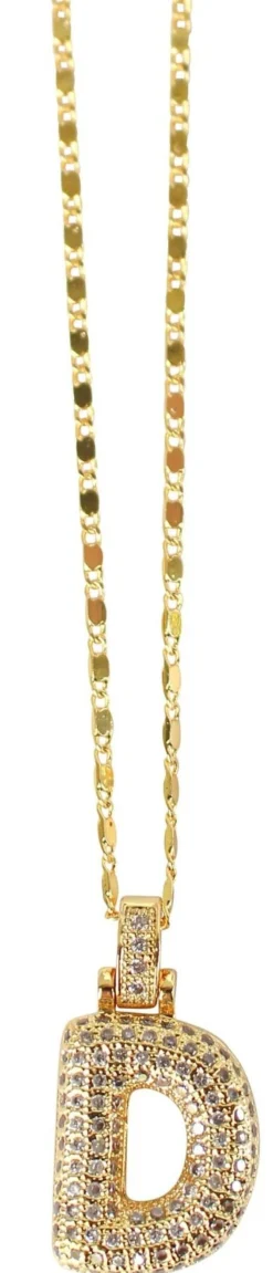 Puffy Pave Initial Necklace