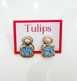 Turquoise & Pearl Earrings