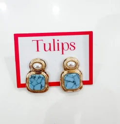 Turquoise & Pearl Earrings